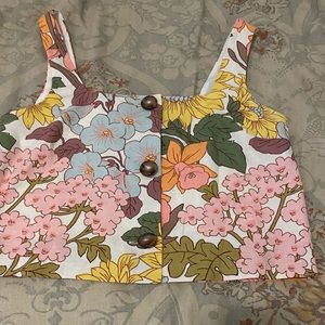 Sezane Thelma Floral crop top